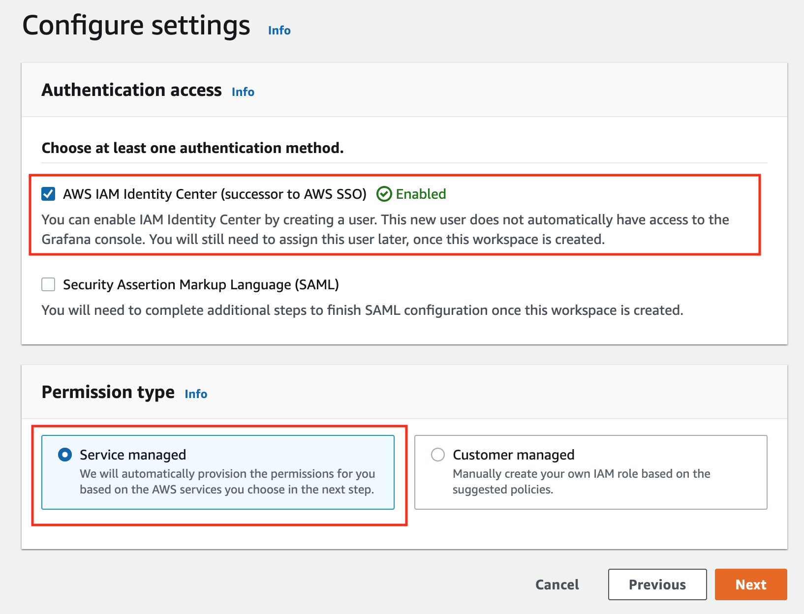 ADOT AMG Workspace Configure Settings