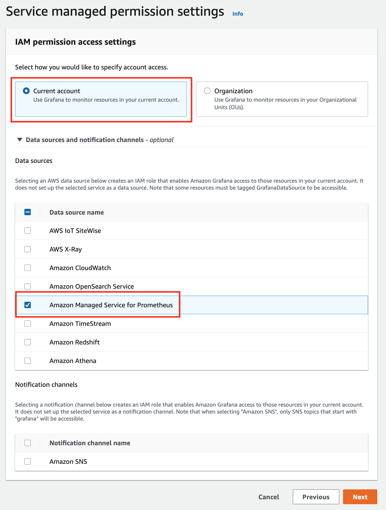 ADOT AMG Workspace Permission Settings